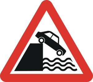 Quayside or riverbank roadsign