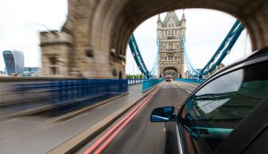 Fast driving car. car on finance in London
