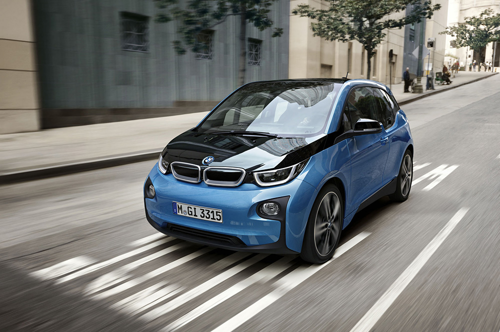 Blue BMW i3 EV