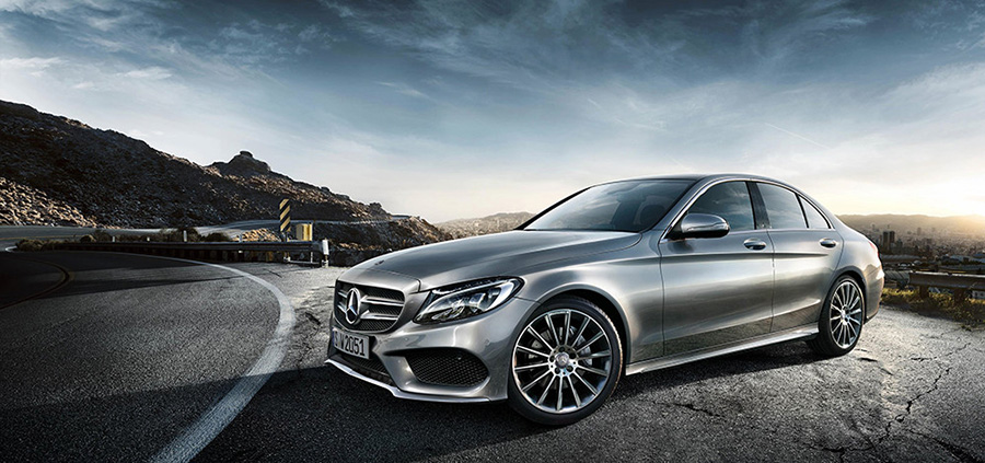 Silver Mercedes Benz C-Class