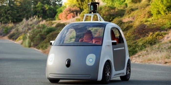 The google driverless car in the street