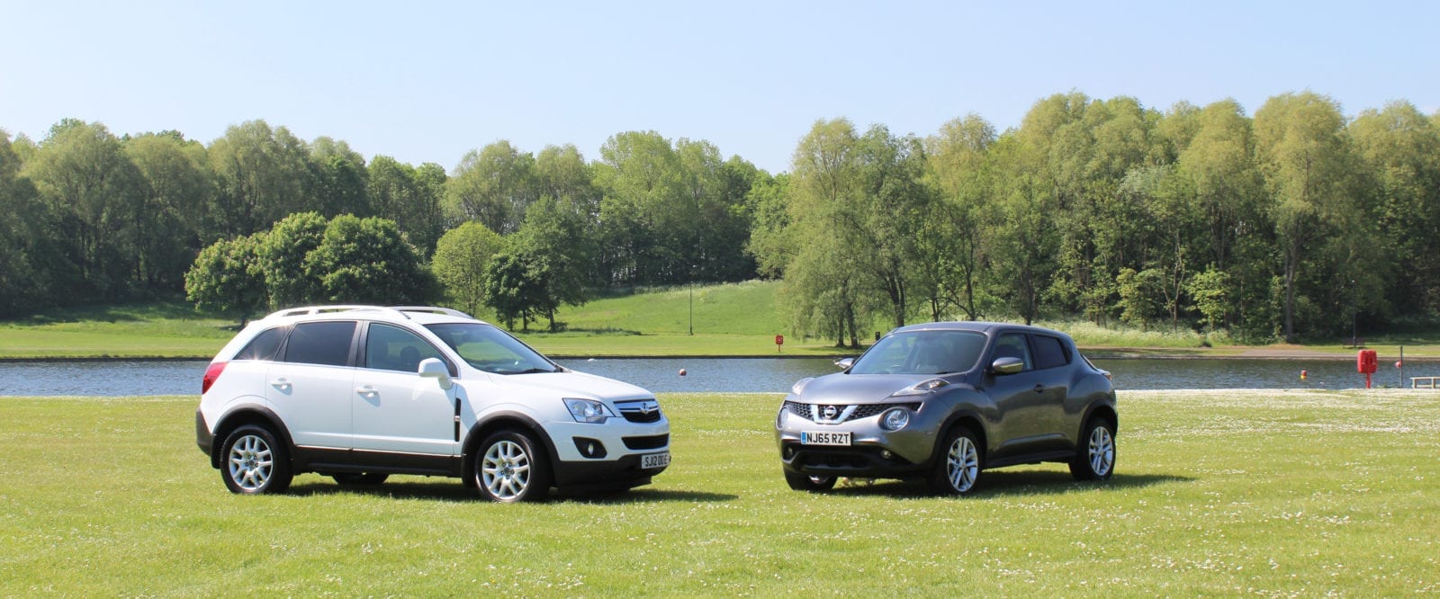 Two cars on lake setting Refused Cars Finance Cars on lake
