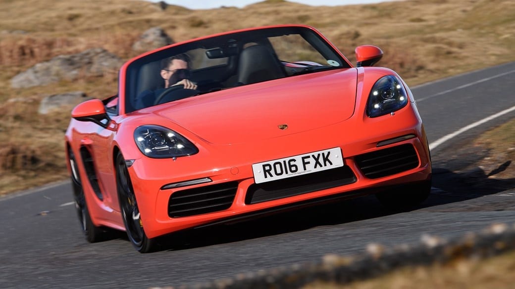 Orange Red Porsche 718 Boxster