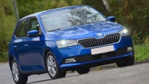 blue skoda fabia