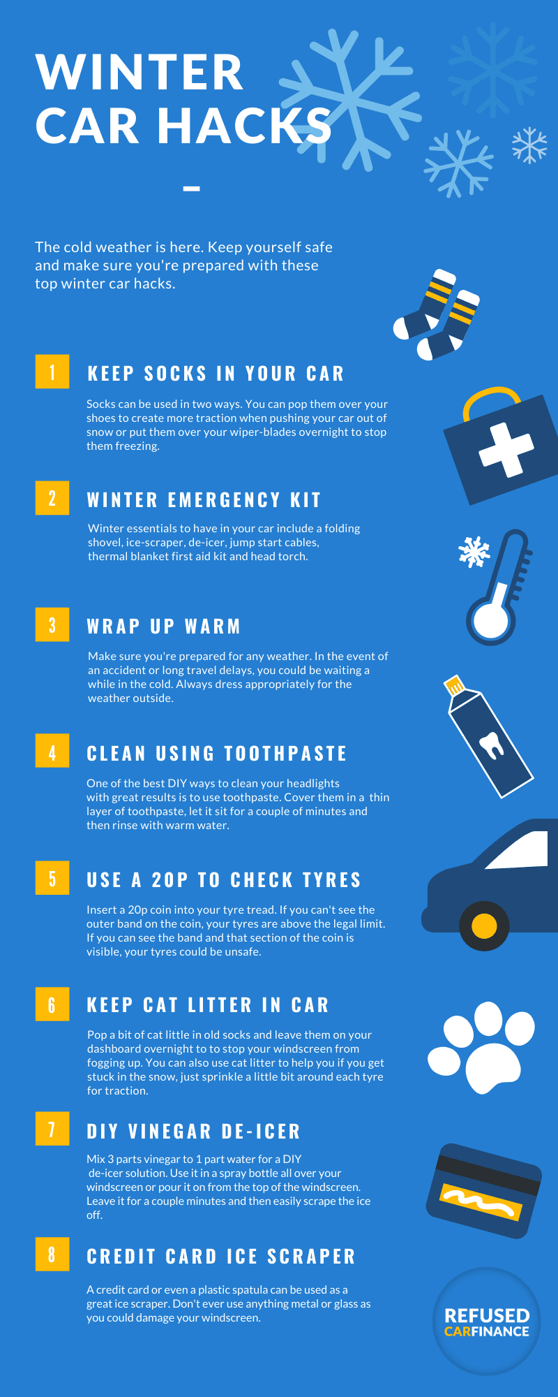 winter car hacks infographic