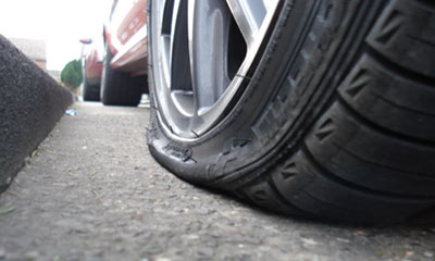 A flat tyre