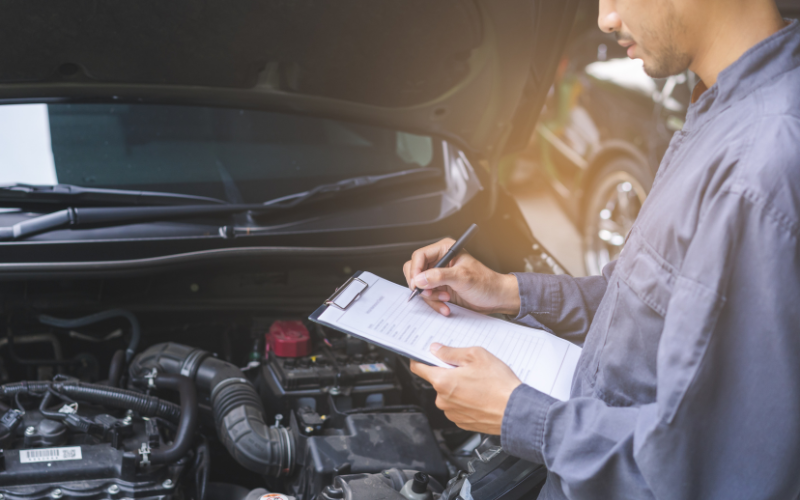 man doing inspection report