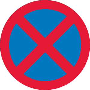 No stopping road sign