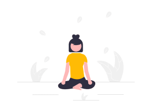 woman meditating before driving test