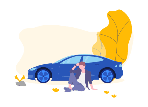 man next to car