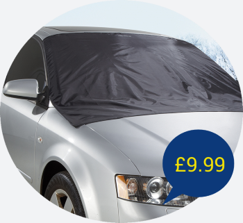 Windscreen cover on a silver car