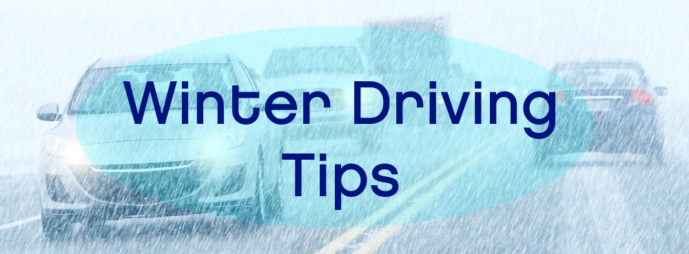 Cars driving in the snow