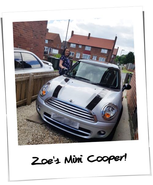 Zoe getting her Mini Car on finance